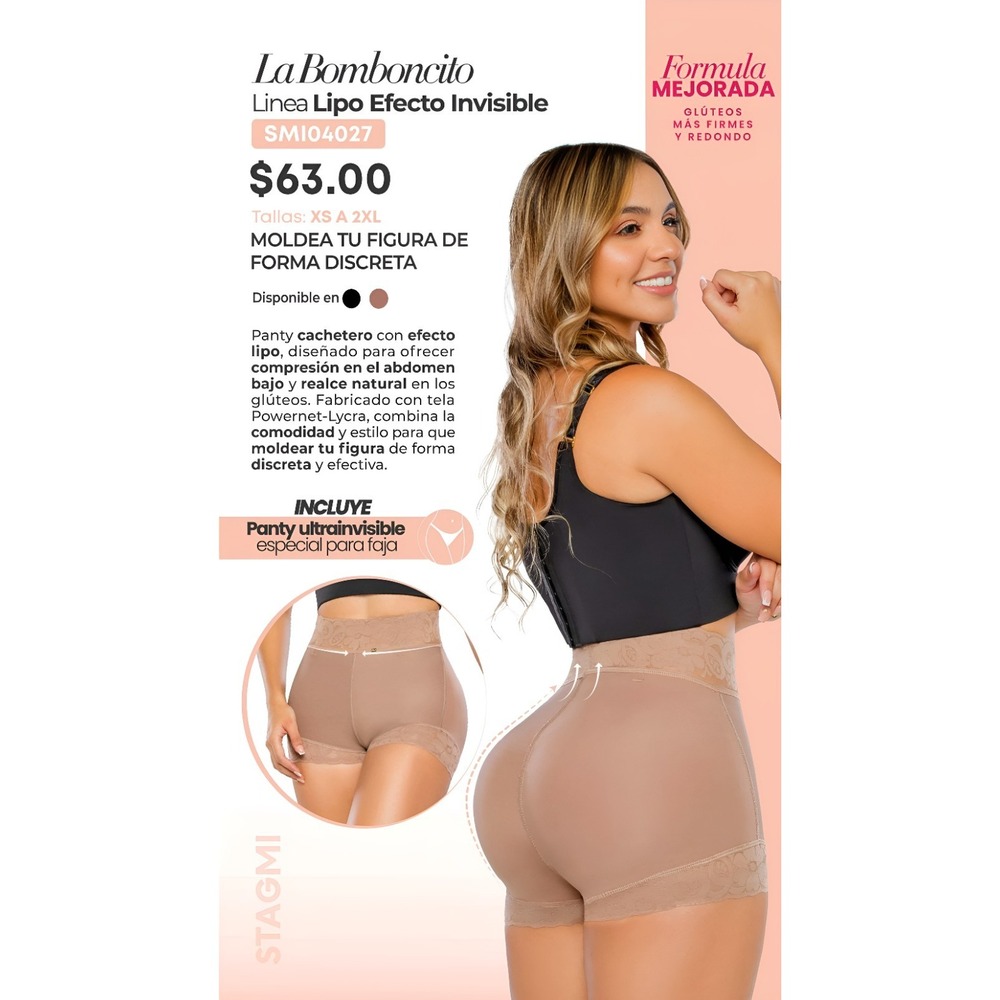 XS Bomboncito Invisible PushUp Panty Shaper Instant ButtLift Results Stagmi NEW!